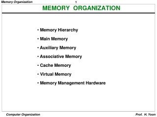 MEMORY ORGANIZATION
