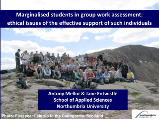 Antony Mellor &amp; Jane Entwistle School of Applied Sciences Northumbria University