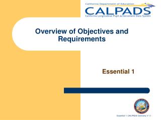 Overview of Objectives and Requirements