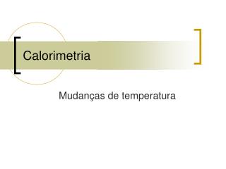 Calorimetria