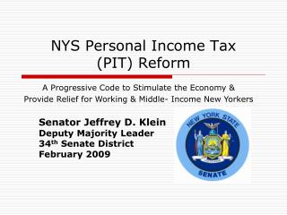 NYS Personal Income Tax (PIT) Reform