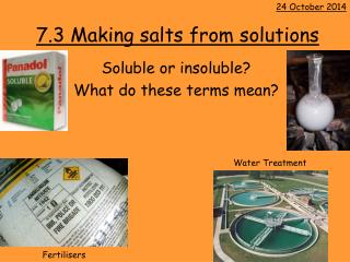 7.3 Making salts from solutions