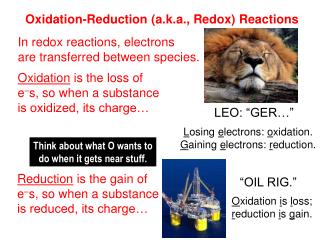 Oxidation-Reduction (a.k.a., Redox) Reactions