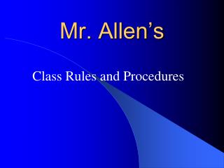 Mr. Allen’s