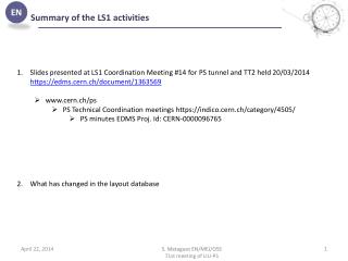 Summary of the LS1 activities