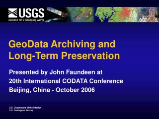 GeoData Archiving and Long-Term Preservation