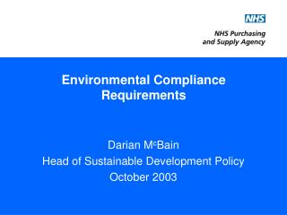 Environmental Compliance Requirements