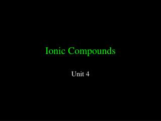 Ionic Compounds