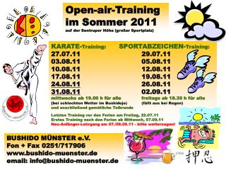Open-air-Training im Sommer 2011 auf der Sentruper Höhe (großer Sportplatz)