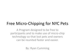 Free Micro-Chipping for NYC Pets
