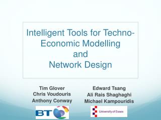 Intelligent Tools for Techno-Economic Modelling and Network Design