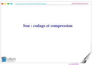 Son : codage et compression