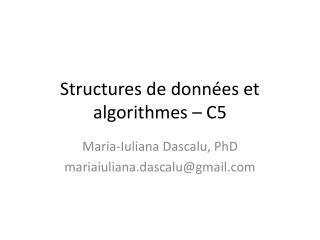 Structures de données et algorithmes – C5