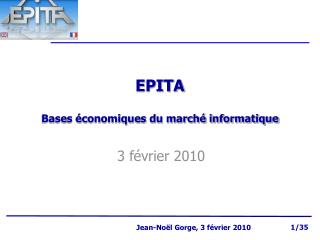 EPITA Bases économiques du marché informatique
