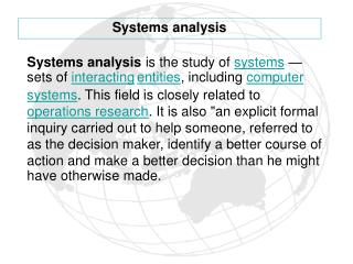 Systems analysis