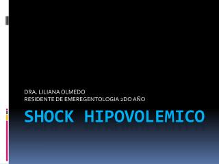 SHOCK HIPOVOLEMICO