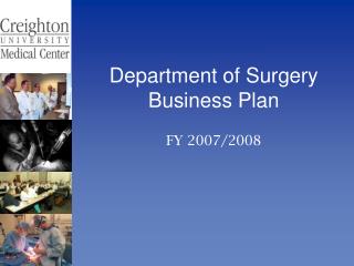 Department of Surgery Business Plan