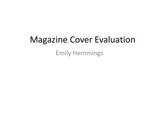 Magazine Cover Evaluation