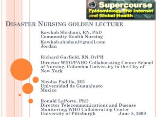 Disaster Nursing golden lecture