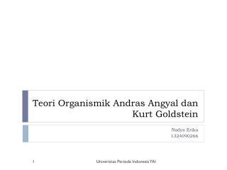 Teori Organismik Andras Angyal dan Kurt Goldstein