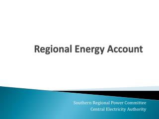 Regional Energy Account