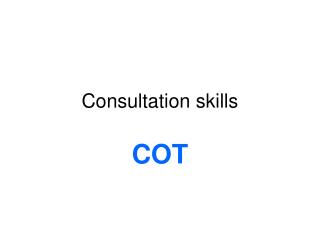 Consultation skills