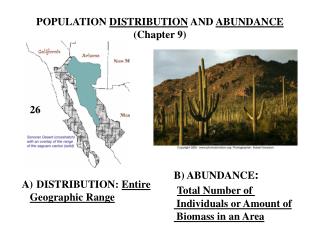 POPULATION DISTRIBUTION AND ABUNDANCE (Chapter 9)