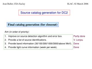 Source catalog generation for DC2