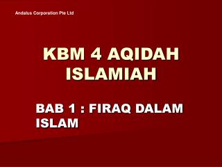 KBM 4 AQIDAH ISLAMIAH