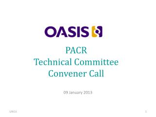 PACR Technical Committee Convener Call