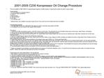 2001-2005 C230 Kompressor Oil Change Procedure