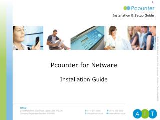Pcounter for Netware Installation Guide