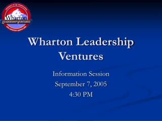 Wharton Leadership Ventures