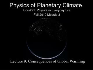 Physics of Planetary Climate
