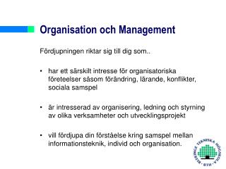 Organisation och Management