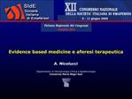 Evidence based medicine e aferesi terapeutica