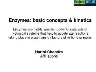 Enzymes: basic concepts &amp; kinetics