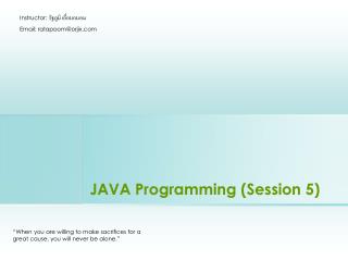 JAVA Programming (Session 5)
