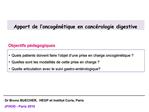 Apport de l oncog n tique en canc rologie digestive