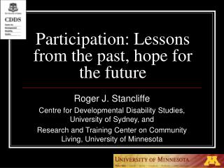 Participation: Lessons from the past, hope for the future