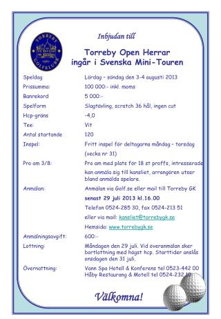 Torreby Open Herrar ingår i Svenska Mini-Touren