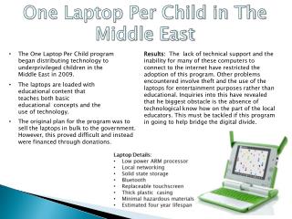 One Laptop Per Child in The Middle East