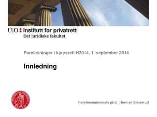 Forelesninger i kjøpsrett H2014, 1. september 2014