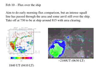 Feb 10 – Flux over the ship Aim to do early morning flux comparison, but an intense squall