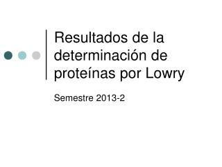 Resultados de la determinación de proteínas por Lowry
