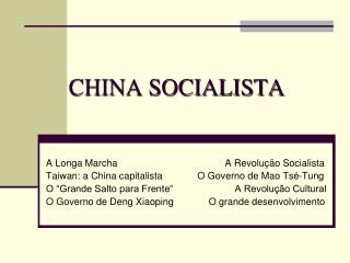 CHINA SOCIALISTA