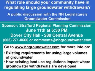 Sponsor: Strafford Regional Planning Commission June 11th at 6:30 PM