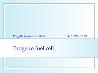 Progetto fuel cell