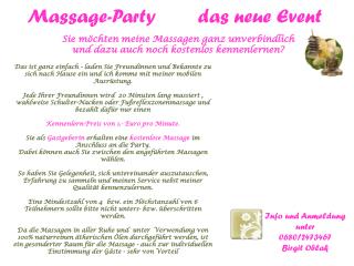 Massage-Party das neue Event