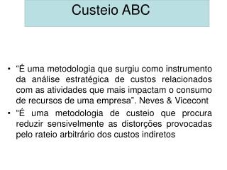 Custeio ABC